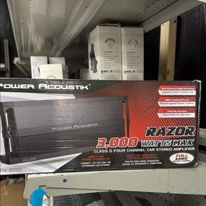 Power Acoustik Razor 3000 Watts Max Amplifier - Black and Red